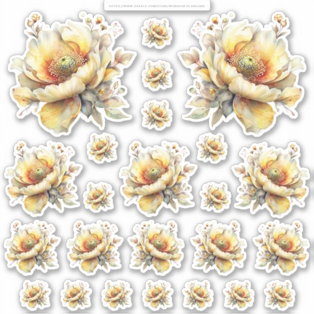 Golden Honey Fairy World – 2a - 24 Flowers Sheet Aufkleber (Vorderseite)
