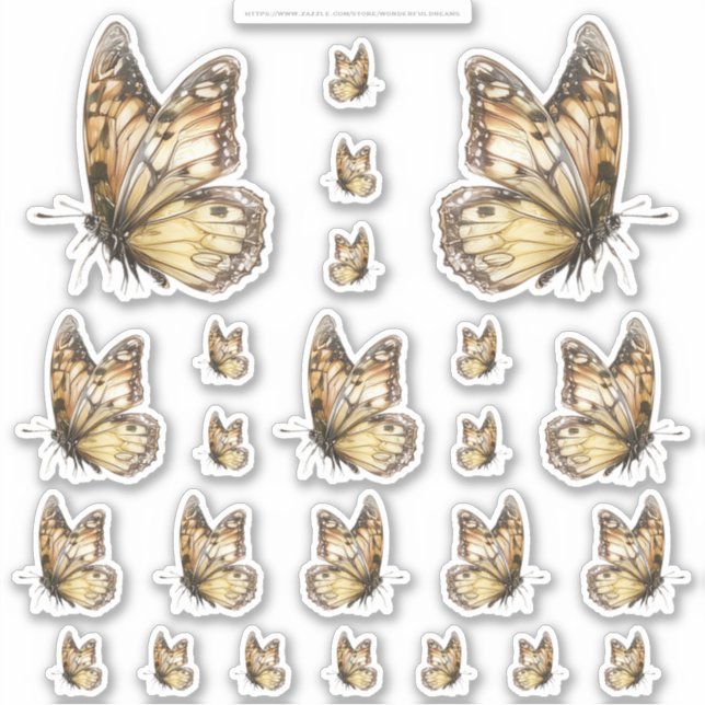 Golden Honey Fairy World – 2b - 24 Butterfly Sheet Aufkleber (Vorderseite)