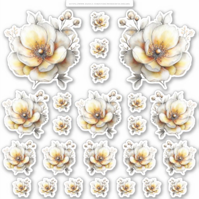 Golden Honey Fairy World – 2b - 24 Flowers Sheet Aufkleber (Vorderseite)