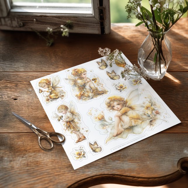 Golden Honey Fairy World – 2b The Awakening Aufkleber (Sticker withthe honey fairies on the table ready to be used)