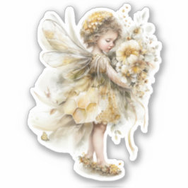 Golden Honey Fairy World – Carrying Flowers Aufkleber