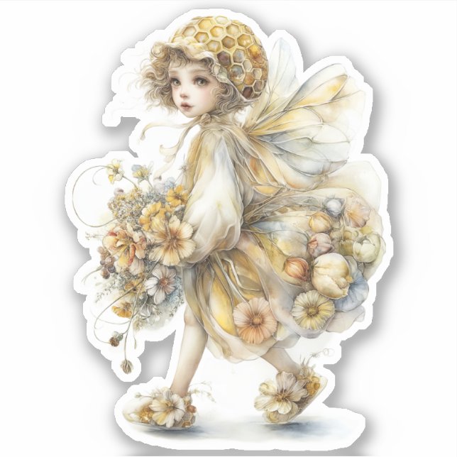 Golden Honey Fairy World – Carrying Flowers Aufkleber (Vorderseite)