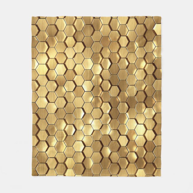 Golden Honeycomb 3D Render Textur Fleecedecke (Vorderseite)