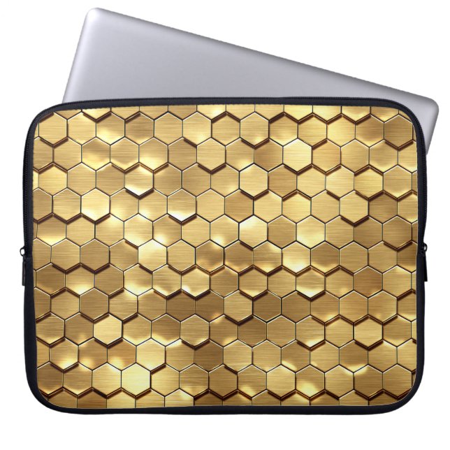 Golden Honeycomb 3D Render Textur Laptopschutzhülle (Vorderseite)