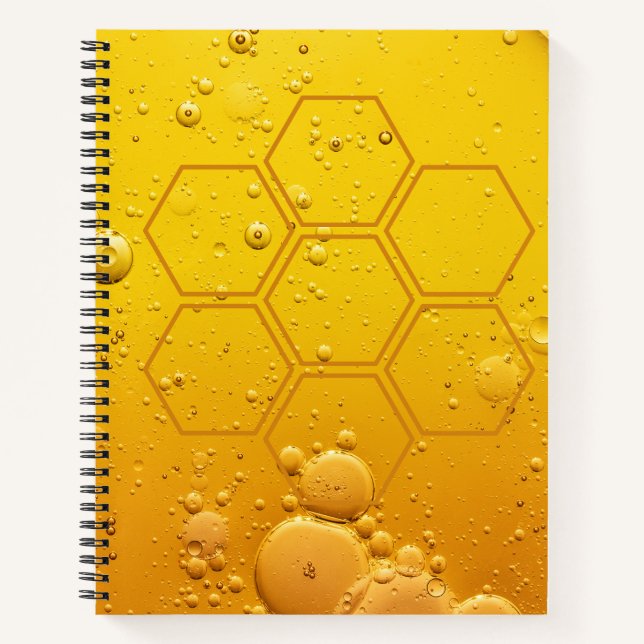 Golden Honeycomb Abstrakt Textur Notizbuch (Vorderseite)
