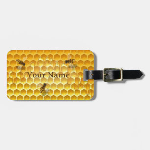 Golden Honeycomb mit Honeybienen Custom Gepäckanhänger