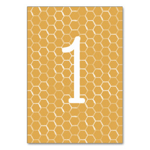Golden Honeycomb Pattern Wedding Tischnummer