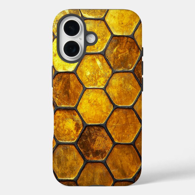 Golden Honeycomb Phone Case (Rückseite)
