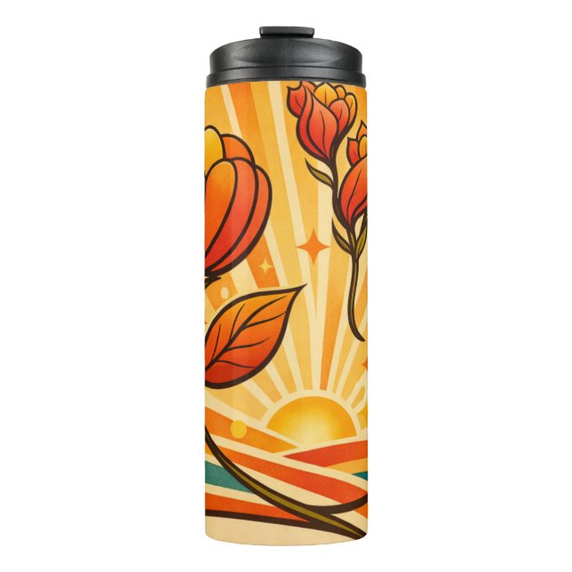 Golden Horizon Bloom   Thermosbecher (Vorderseite)