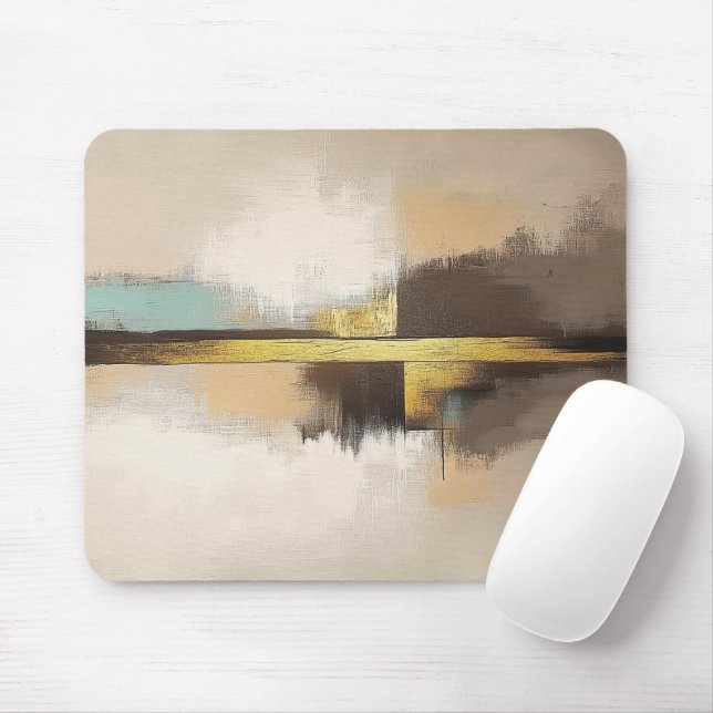 Golden Horizon – Minimalist Abstract Landscape Mousepad (Mit Mouse)