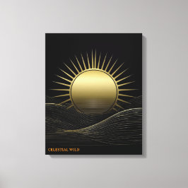 Golden Horizon Sonnen Minimalistische Kunst Leinwa Leinwanddruck