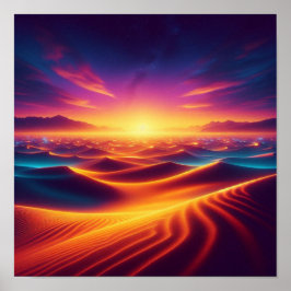 Golden Horizon Sunset Desert Glow Dream Poster