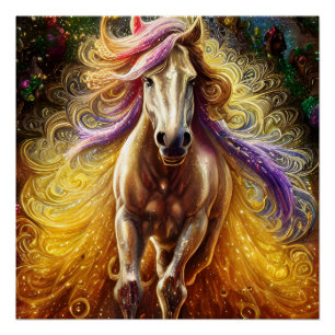 Golden Horse AI erzeugt Fantasie Poster