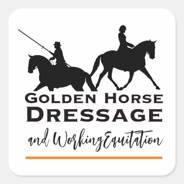 Golden Horse Dressage & Working Equitation Sticker (Vorderseite)