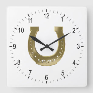Golden horseshoe quadratische wanduhr