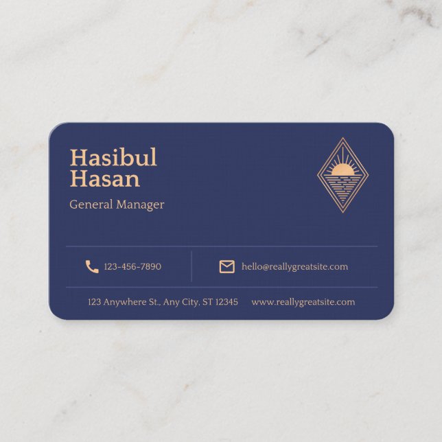 Golden Hotel Beruflich Manager Business Card Visitenkarte (Vorderseite)