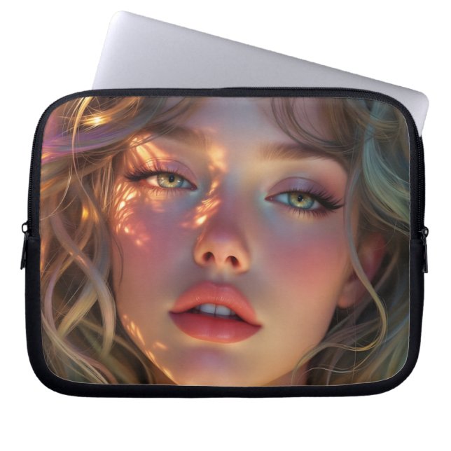 Golden Hour Dream - Radiant Angelo Portrait Laptopschutzhülle (Vorderseite)