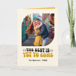 Golden Hour Glow Champagner Retro Neujahrsfoto Feiertagskarte