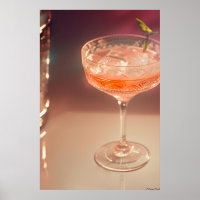 Golden Hour Glow: Vintage Crystal Cocktail Art