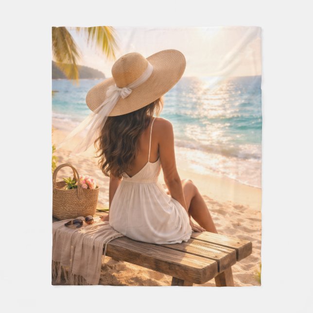 Golden Hour Glückseligkeit Fleecedecke (Vorderseite)