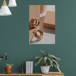 Golden Hour Hoops: Minimalistische Mode & Skulptur Poster