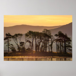 Golden Hour Lake Sunset Wall Art Landscape Print Poster