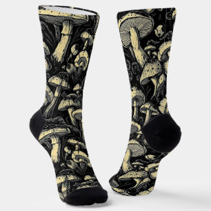 Golden Hour Mushroom Muster Socken