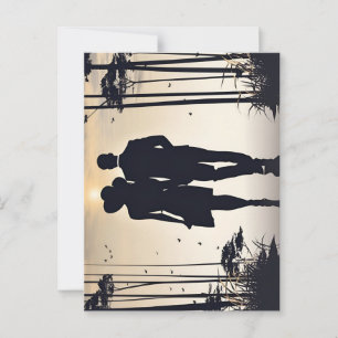 Golden Hour Romance Silhouette Lucca Postkarte