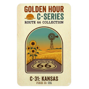 Golden Hour Route 66 C-Serie Kansas Magnet