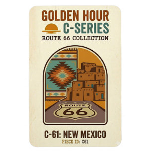 Golden Hour Route 66 C-Serie New Mexico Magnet