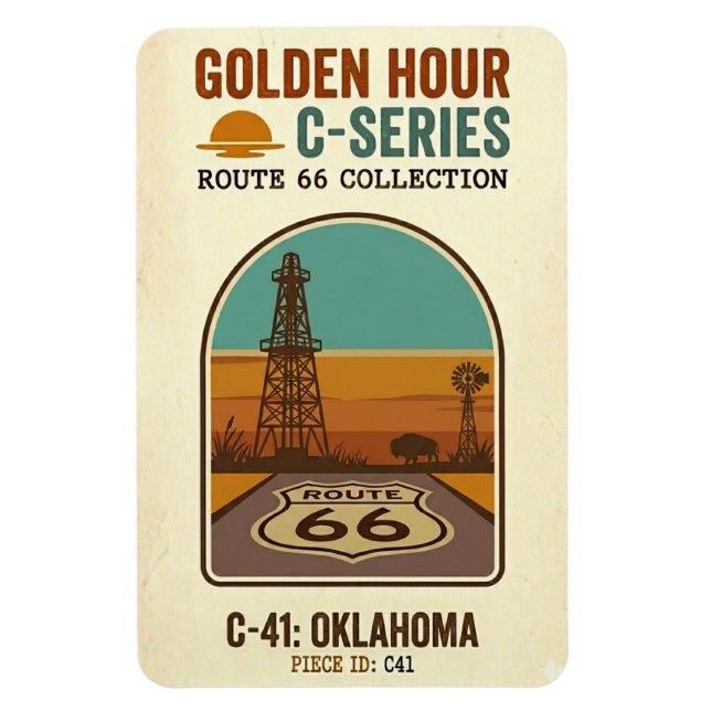 Golden Hour Route 66 C-Serie | Oklahoma Magnet (Vertikal)