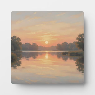 Golden Hour See Reflexion Impressionist  Fotoplatte