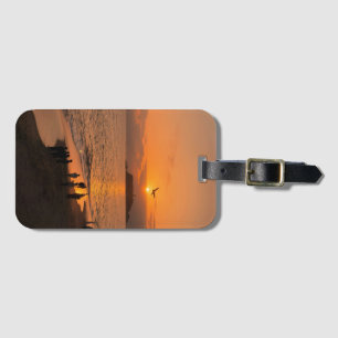 Golden Hour Strand Sonnenuntergang Silhouette Hand Gepäckanhänger