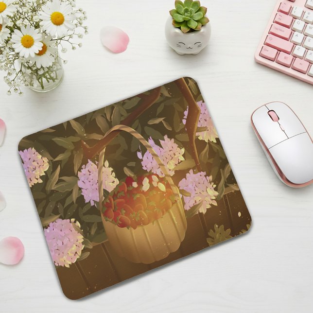 Golden Hour Strawberry Basket Mouse Pad Mousepad (Von Creator hochgeladen)