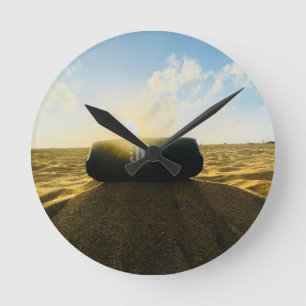 Golden Hour Tides Runde Wanduhr