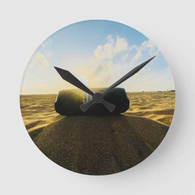 Golden Hour Tides Runde Wanduhr (Vorderseite)