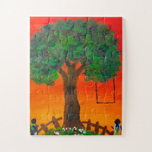 Golden Hour Tree Swing Puzzle (Vertikal)