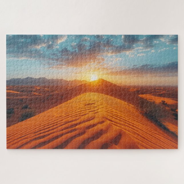 Golden Hour Wüste Landschaft Puzzle (Horizontal)
