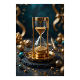 Golden Hourglass Elegante Poster