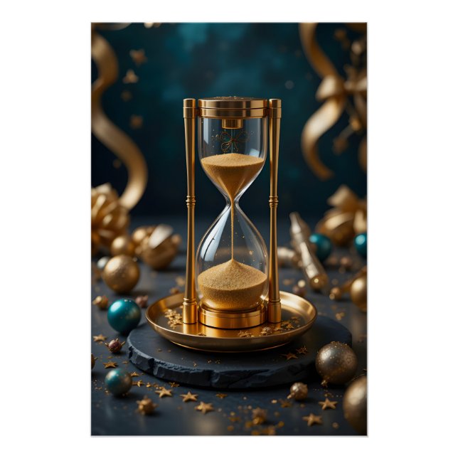 Golden Hourglass Elegante Poster (Vorderseite)