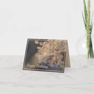 Golden Hydrangea Blume Winter Karte