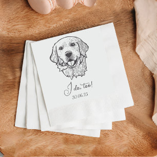 Golden I do to Dog Custom Cocktail Napkin Serviette
