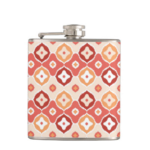 Golden-ikat-geometrisches Muster Flachmann