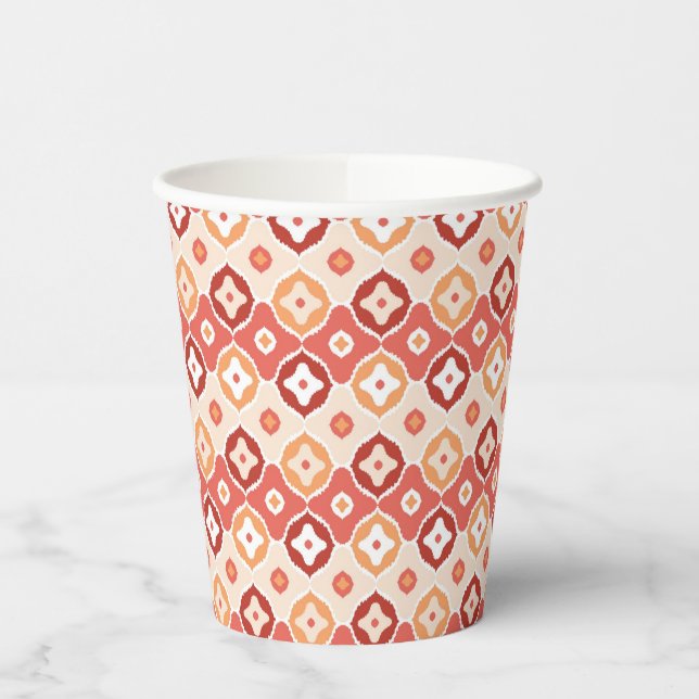 Golden Ikat geometrisches Muster Pappbecher (Links)