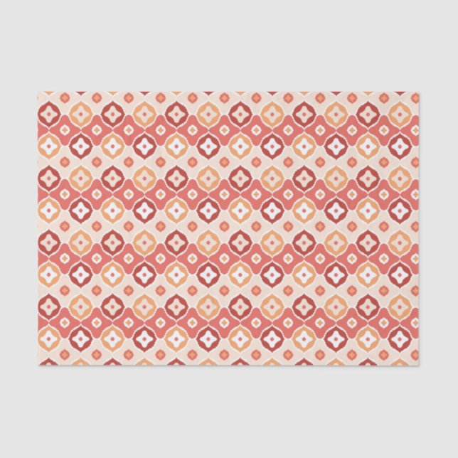 Golden-ikat-geometrisches Muster Seidenpapier (Vorderseite)