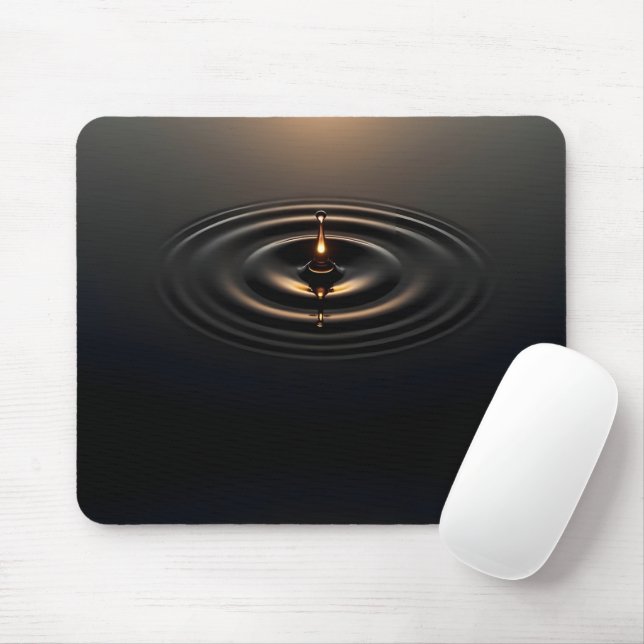 Golden Impact on Viscous Surface Mousepad (Mit Mouse)
