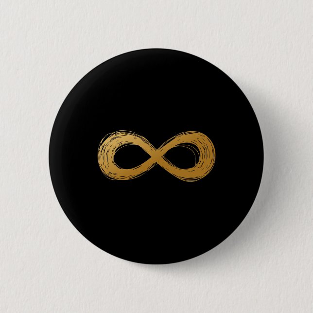 Golden Infinity Neurodiversity-Symbol - Autismus A Button (Vorderseite)