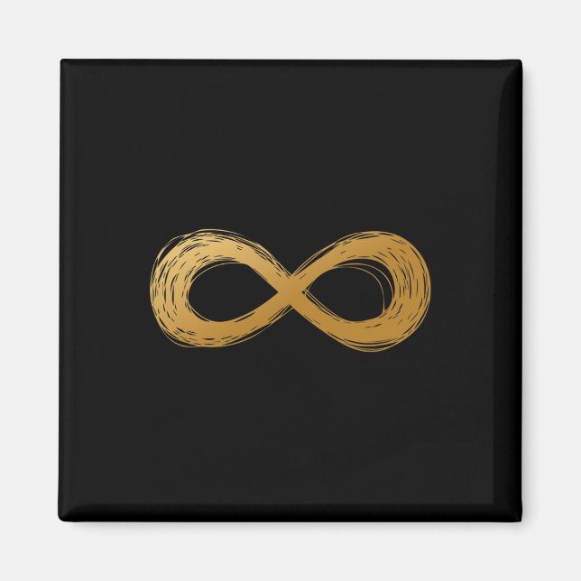 Golden Infinity Neurodiversity-Symbol - Autismus A Magnet (Vorne)