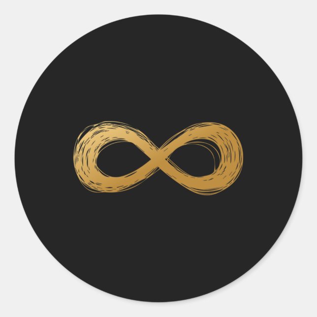 Golden Infinity Neurodiversity-Symbol - Autismus A Runder Aufkleber (Vorderseite)