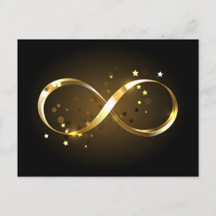 Golden Infinity Symbol Einladungspostkarte